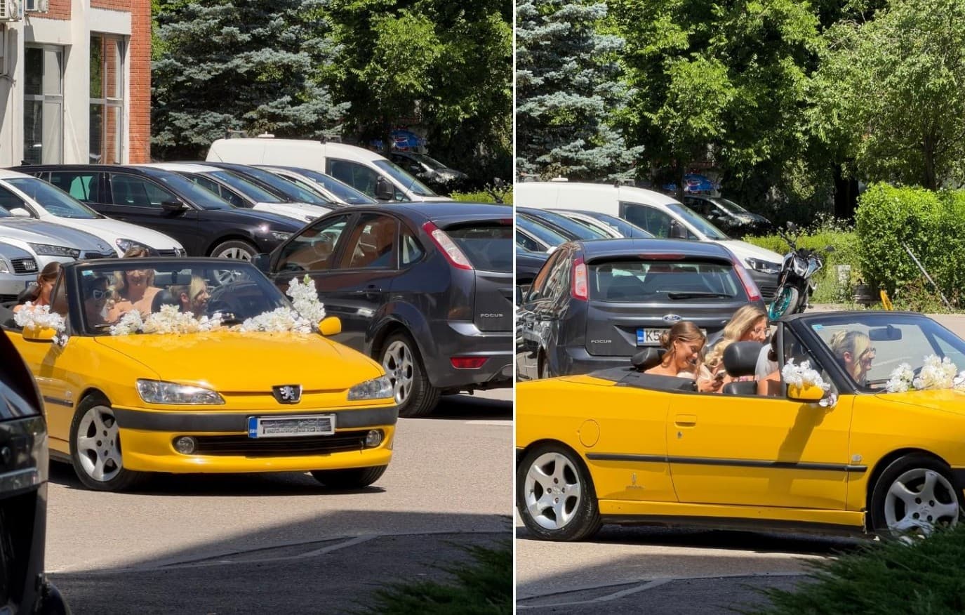 NESVAKIDAŠNJI PRIZOR U BANJALUCI Mladenka i prijateljice na svadbu krenule u žutom kabrioletu